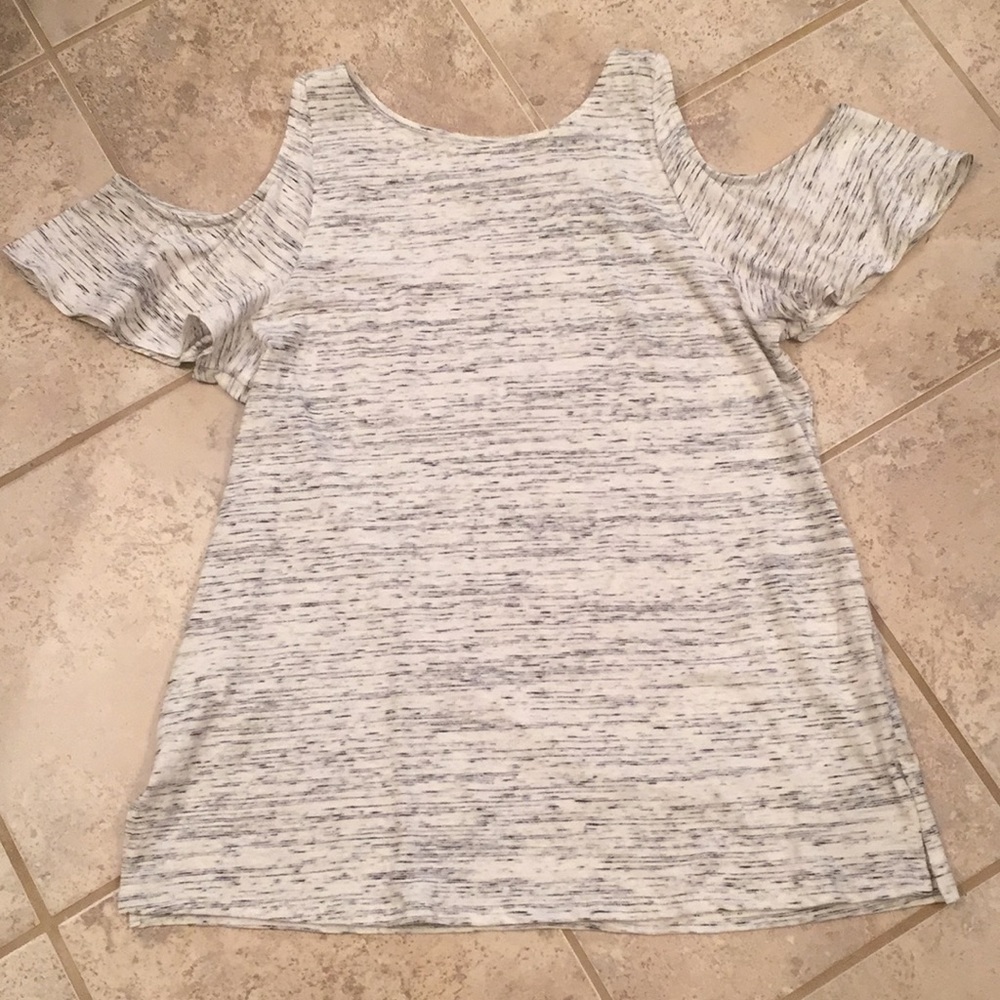 Loft cold shoulder top with bell sleeves, medium